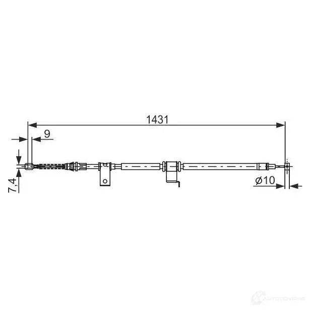 Трос ручника, стояночного тормоза BOSCH 1987482293 355355 WVZJTAW B C1177