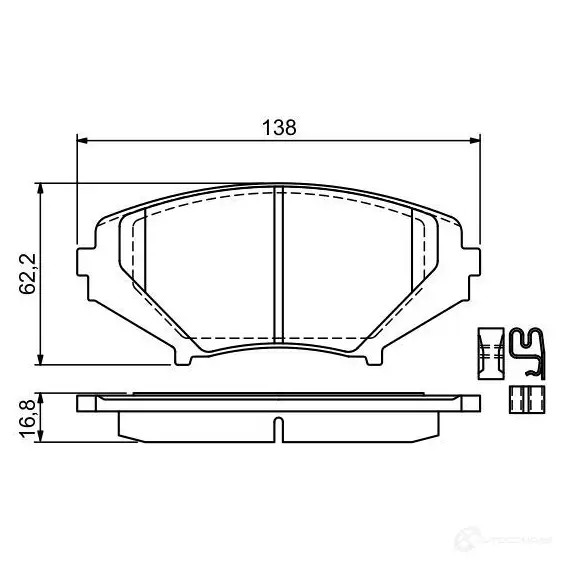 Тормозные колодки, комплект BOSCH 0986494220 342208 7913-D1009 24042
