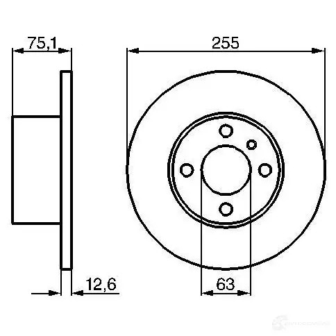 Тормозной диск BOSCH 338704 B D35 OQ0P9 0986478032