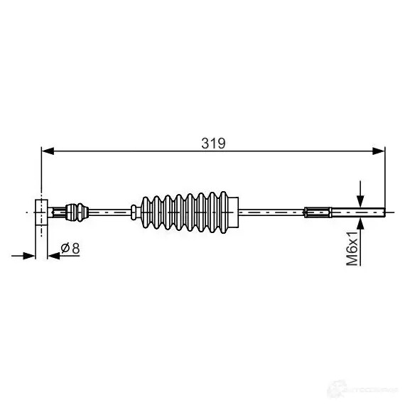 Трос ручника, стояночного тормоза BOSCH 1987482157 PN0OQ8 355227 BC1 051