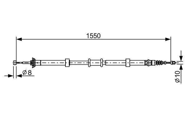 Трос ручника Bosch S1842 BC2 527 355537 1 987 482 527
