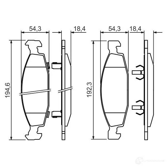 Тормозные колодки, комплект BOSCH 336355 BP382 23631 0986424666