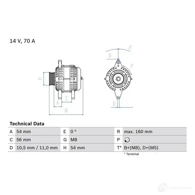 Генератор BOSCH EGG5N 4 126 0986041260 332621