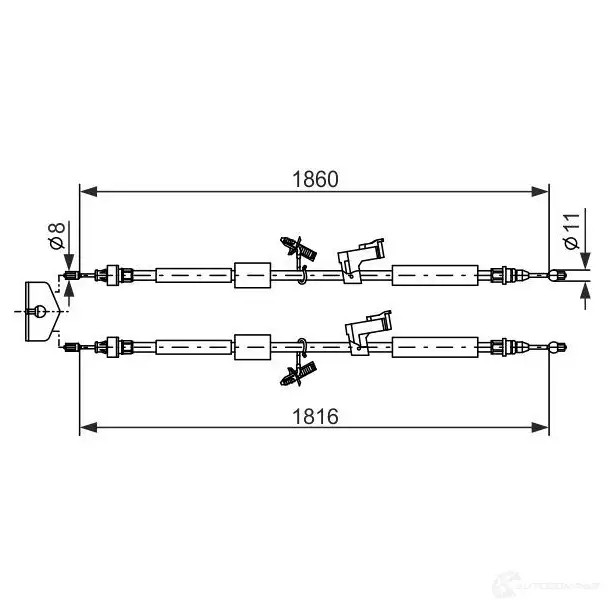 Трос ручника, стояночного тормоза BOSCH 1987482189 355259 B C1083 ODZ673