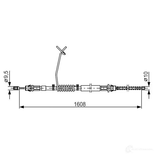 Трос ручника, стояночного тормоза BOSCH 9JJGBG B C872 1987477180 353429