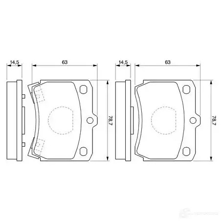 Тормозные колодки, комплект BOSCH 0986493550 342008 21 355 7291D402
