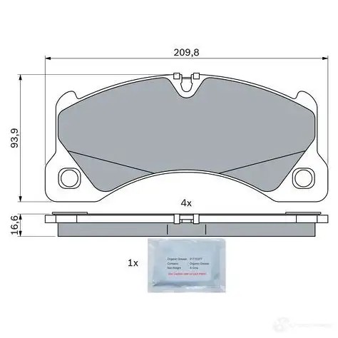 Тормозные колодки, комплект BOSCH 0986424970 7O FLB 1437314524