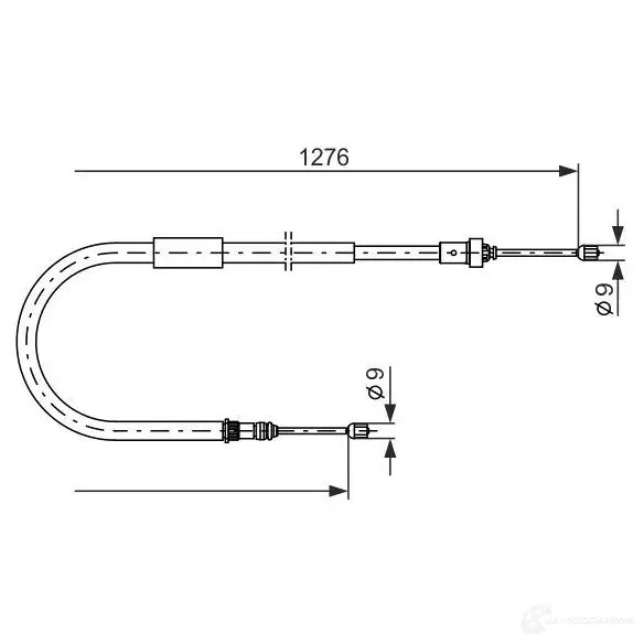 Трос ручника, стояночного тормоза BOSCH 1987477938 354024 4UUAS BC 772