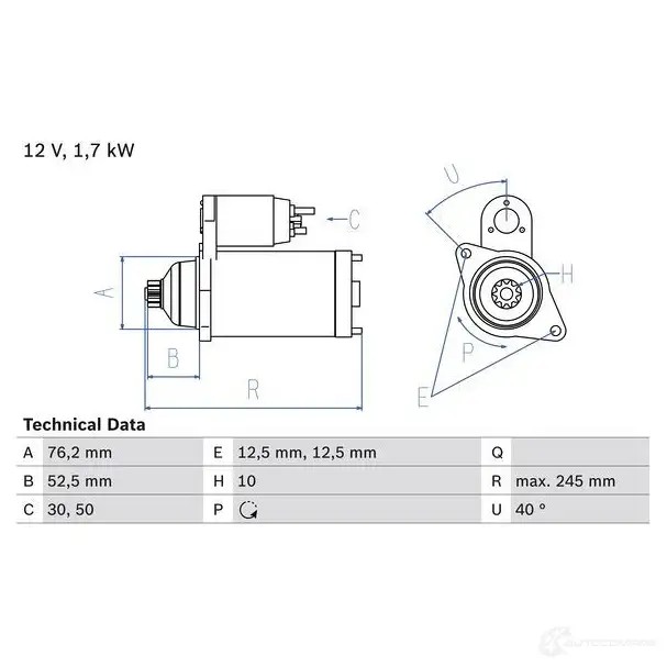 Стартер BOSCH 331535 0986020300 OG1I1 203 0