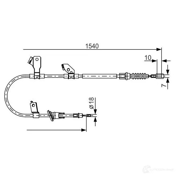 Трос ручника, стояночного тормоза BOSCH 355333 V8EI0 BC 1155 1987482271