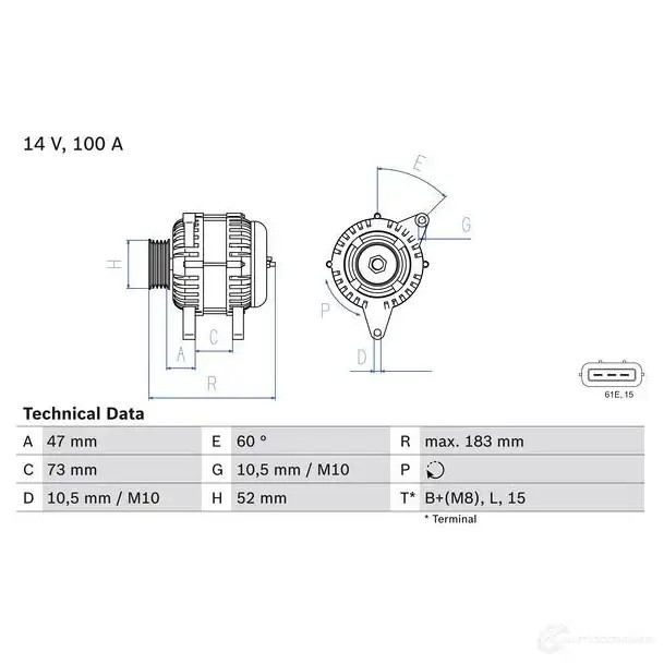 Генератор BOSCH 333327 8 092 0986080920 4HHRQJ