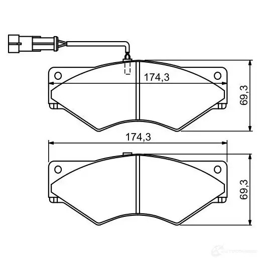 Тормозные колодки, комплект BOSCH 29001 0986494193 342181 BP1103