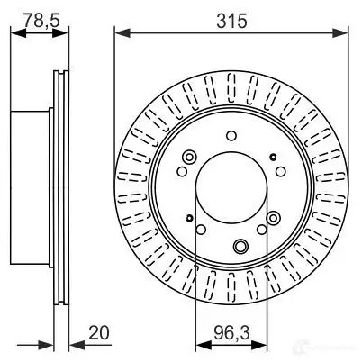Тормозной диск BOSCH 0986479793 BD162 3 8UIV20 339995