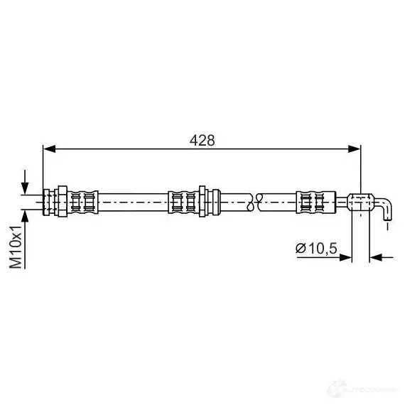 Тормозной шланг BOSCH 1987476966 353285 B H610 1BP09W
