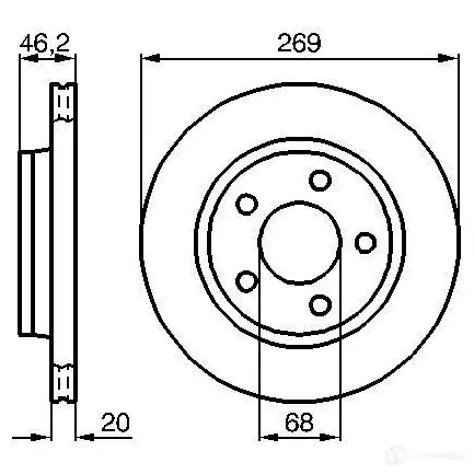 Тормозной диск BOSCH CD1159 BD2 59 0986478316 338849