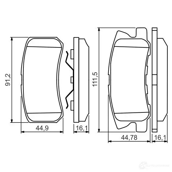 Тормозные колодки, комплект BOSCH 342847 23582 BP1649 0986495357