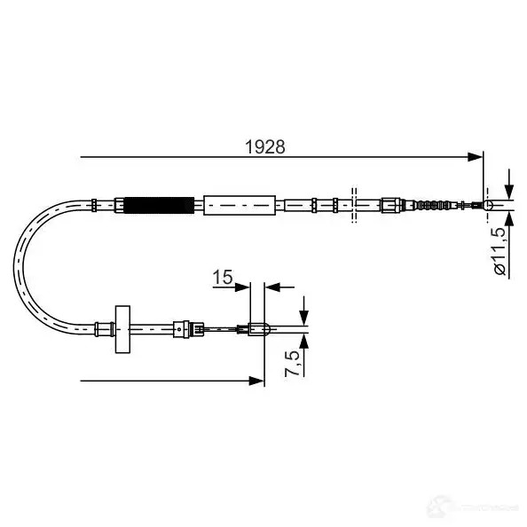 Трос ручника, стояночного тормоза BOSCH 87YG6H2 354008 1987477922 BC70 2