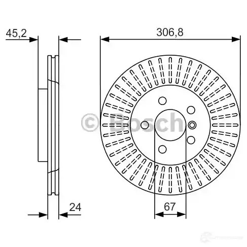 Тормозной диск BOSCH 0986479c93 340273 GY2KYLC BD241 4