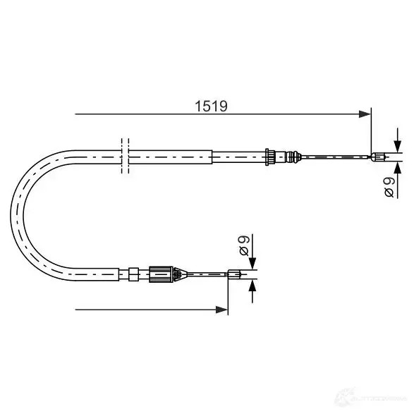 Трос ручника, стояночного тормоза BOSCH 353771 BC5 16 ANV4Z2 1987477654