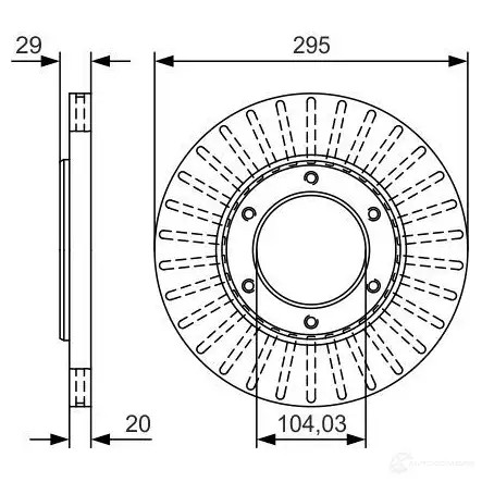 Тормозной диск BOSCH BD2365 E1 90R-02C0349/0887 0986479u33 340597