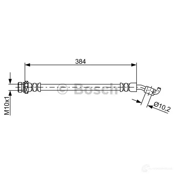 Тормозной шланг BOSCH B H1768 1987481884 YDZP4NO 354977