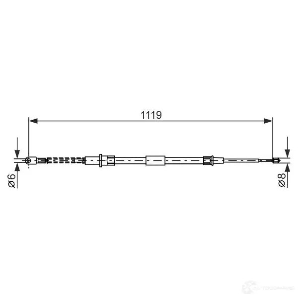 Трос ручника, стояночного тормоза BOSCH 353799 B C545 KG2Q2P1 1987477683
