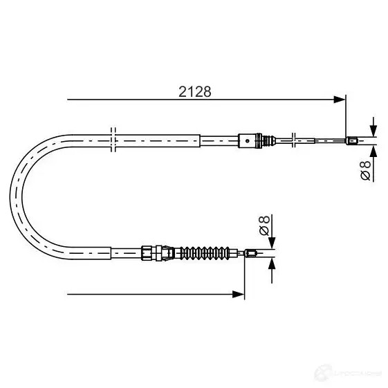 Трос ручника, стояночного тормоза BOSCH 355380 5ZKR3T BC12 08 1987482324