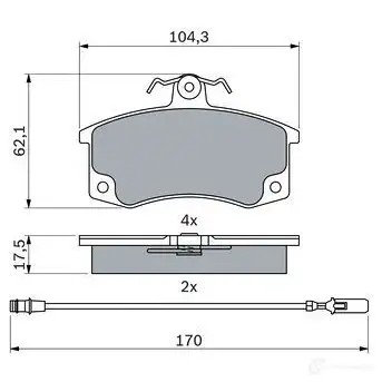 Тормозные колодки, комплект BOSCH 1437921858 0986424928 L 65WOVR