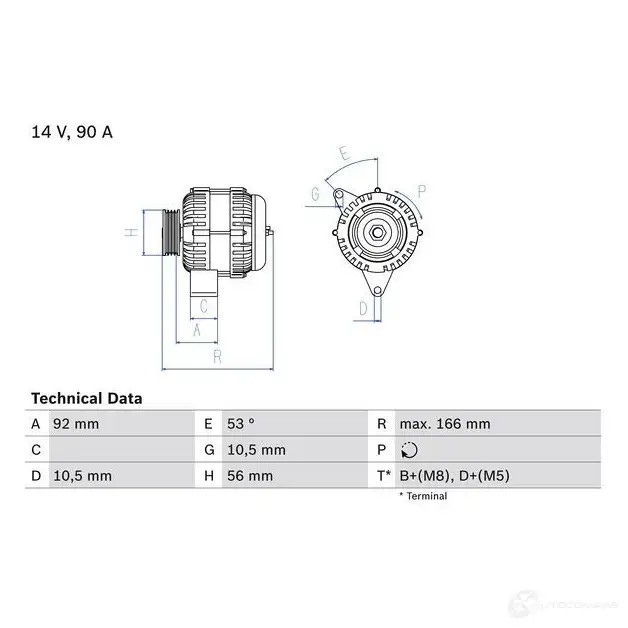 Генератор BOSCH 0986039860 I3YWM8X 3 986 332507