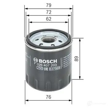 Масляный фильтр BOSCH P 7203 1193530063 f026407203 REEHR6X