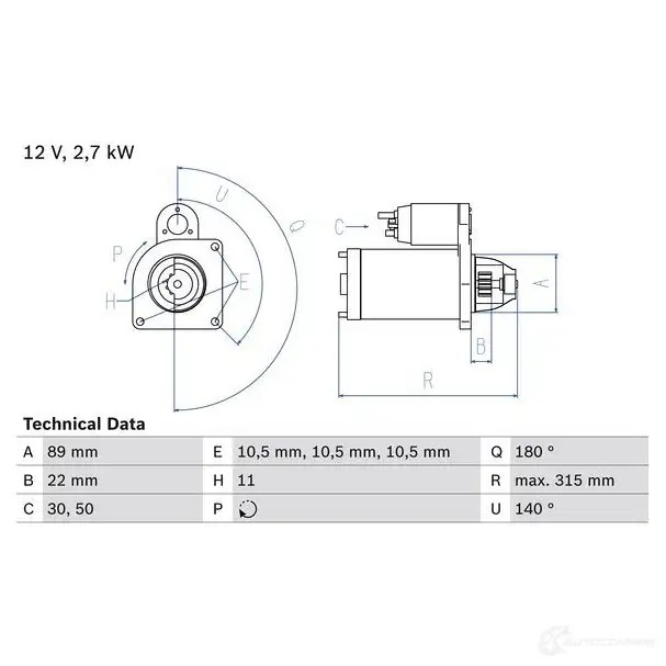 Стартер BOSCH 330999 0986012680 9OA1A 12 68