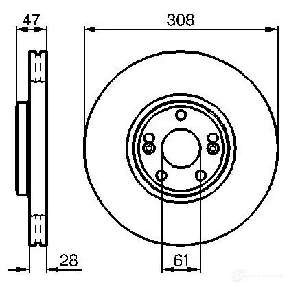 Тормозной диск BOSCH 0986479198 L6YXAD 339462 BD 1067