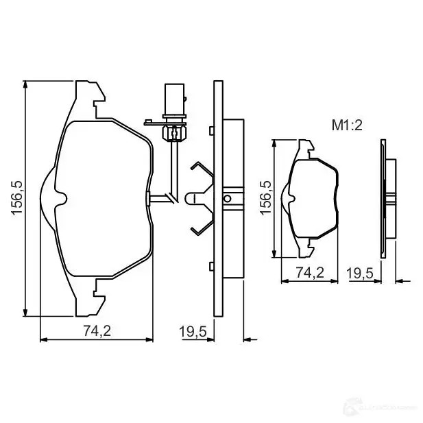 Тормозные колодки, комплект BOSCH 342748 BP1530 20676 0986495232