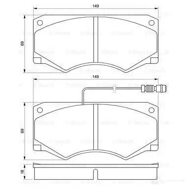Тормозные колодки, комплект BOSCH 336099 90R-010250/002 29 012 0986424176