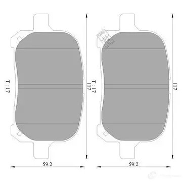 Тормозные колодки, комплект BOSCH 1193488564 0986ab2326 2351 3 7581-D707