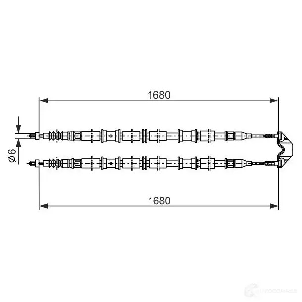 Трос ручника, стояночного тормоза BOSCH 1987482107 EMDLH B C1001 355177