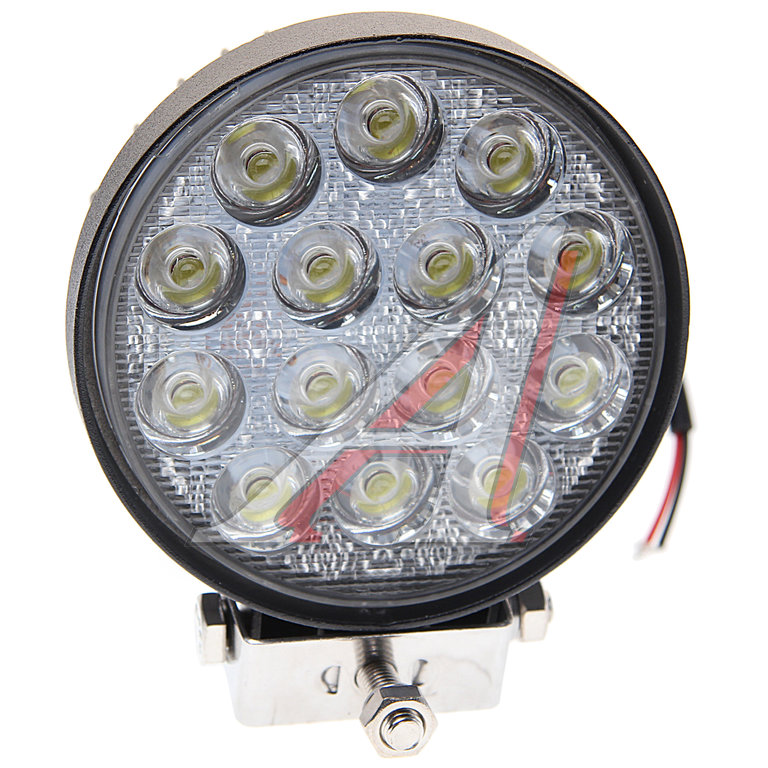 Фара рабочего света круглая 116х116x70мм 42Вт (14 LED) рассеянный свет (Flood) 12-24V MEGAPOWER