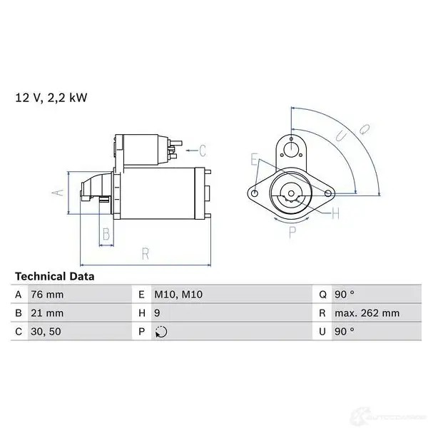 Стартер BOSCH FOEZDN 0986022710 2 271 331686