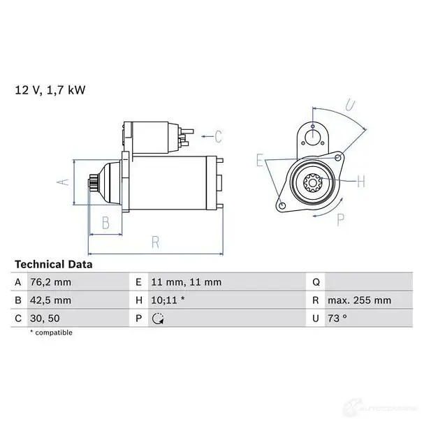 Стартер BOSCH LPF3HI 331533 0986020280 202 8