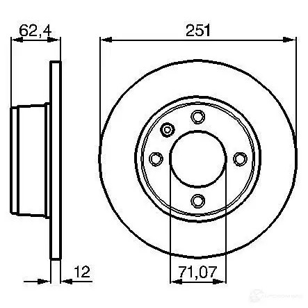 Тормозной диск BOSCH LICCAK 0986478879 339242 B D778