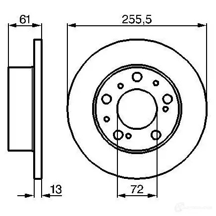 Тормозной диск BOSCH B D61 3F5I1 0986478067 338725
