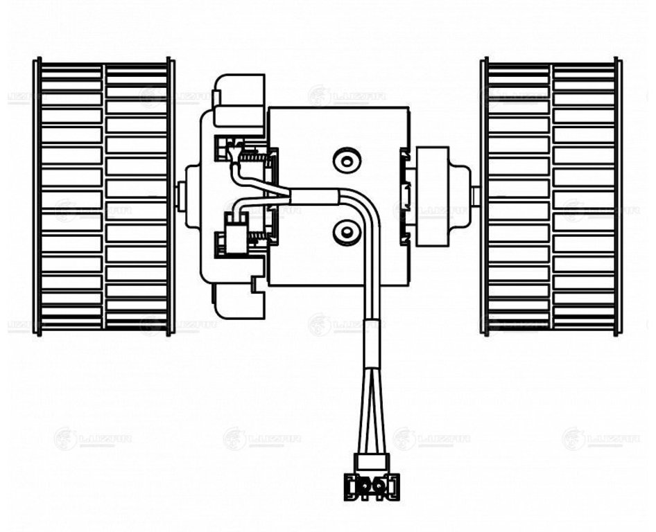 Мотор отопителя КАМАЗ-5490 MERCEDES Actros MP2, MP3 (03-) в сборе LUZAR