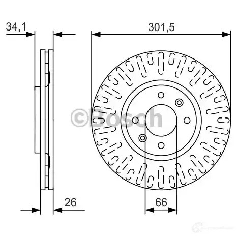 Тормозной диск BOSCH 409LC B D2457 340311 0986479d36
