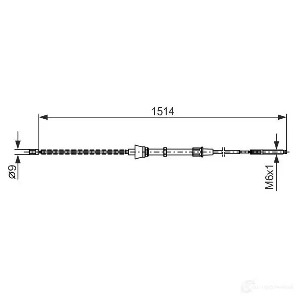 Трос ручника, стояночного тормоза BOSCH B C557 25GJ8 1987477695 353811