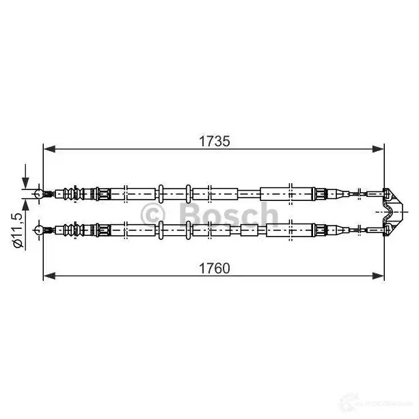 Трос ручника, стояночного тормоза BOSCH BC7 68 1987477934 354020 B96RR8X