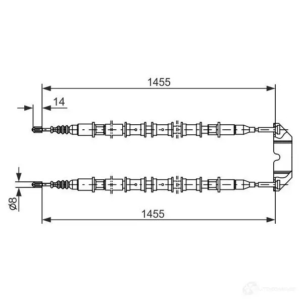 Трос ручника, стояночного тормоза BOSCH II7G2L BC2 86 353564 1987477391