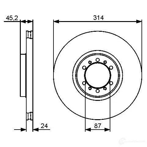 Тормозной диск BOSCH 339710 BD 1273 0986479469 OZKMJC