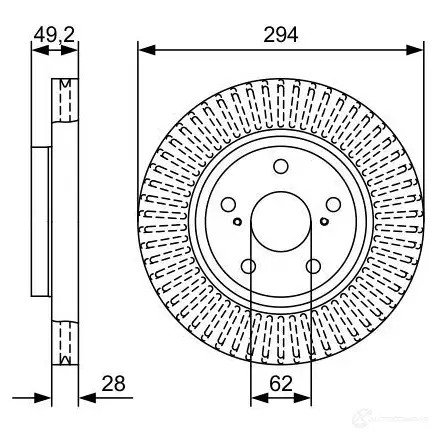 Тормозной диск BOSCH 0986479w40 1193480180 PFHC234 BD2 597