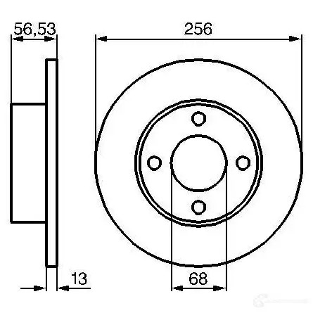Тормозной диск BOSCH 0986478130 H69QD BD1 13 338752