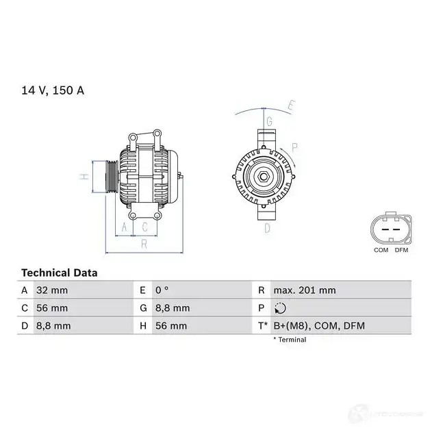 Генератор BOSCH 0986046300 332996 46 30 JFWDAI